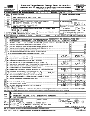 Form 990 Return of Organization Exempt From Income Tax