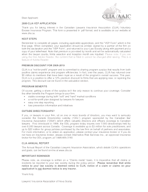 2009 CLIA VEP Application