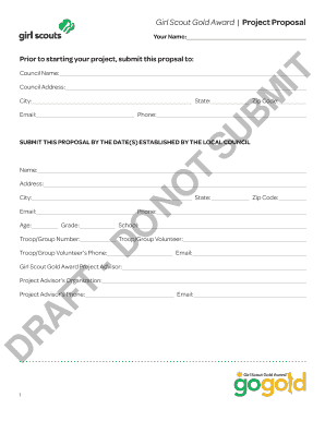 Girl Scout Gold Award Project Proposal