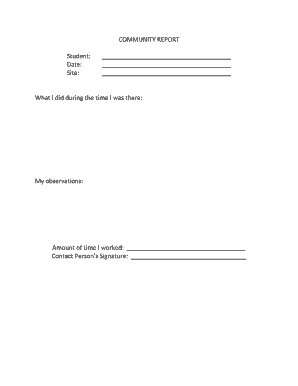 Community Service Report