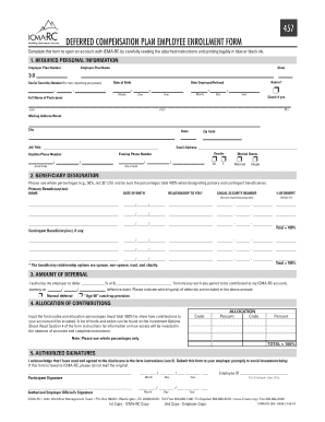 457 Deferred Compensation Plan Employee Enrollment Form