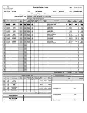 Employee Expense Claim Form
