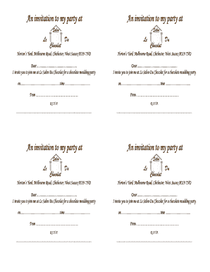 Chocolate Moulding Party Invitation