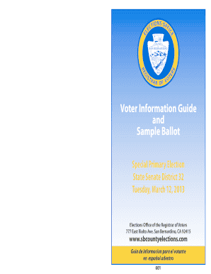 California Voter Information Guide and Sample Ballot