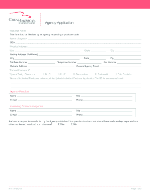 Agency Producer Code Application Form
