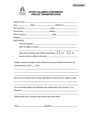Driver Record Qualifications Form
