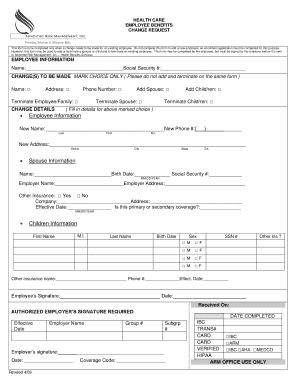 Employee Benefits Change Request Form