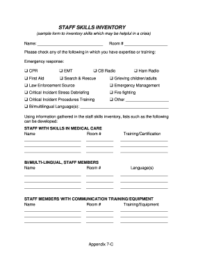 Staff Skills Inventory Form