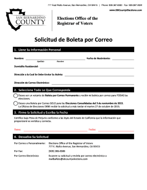 Solicitud de Boleta por Correo