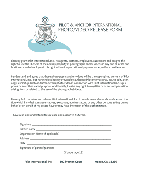 Pilot International Photo/Video Release Form