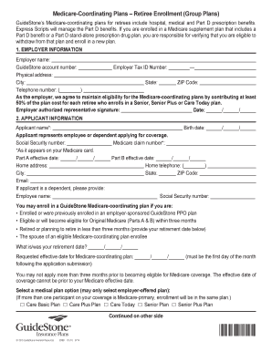 GuideStone Medicare-Coordinating Plans Enrollment Form