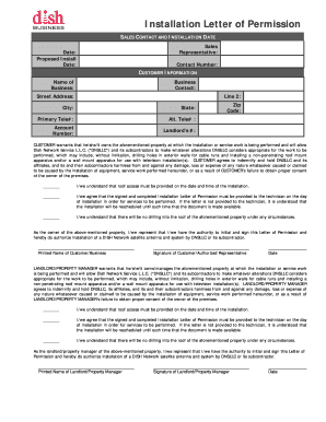 Dish Network Installation Letter of Permission