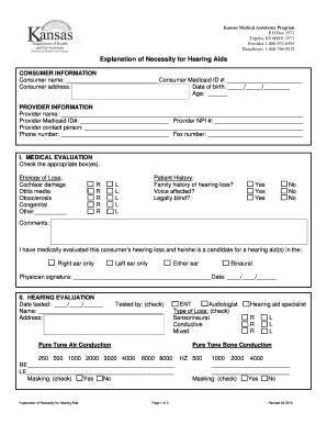 Kansas Hearing Aid Explanation of Necessity Form
