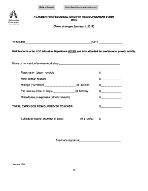 Teacher Professional Growth Reimbursement Form