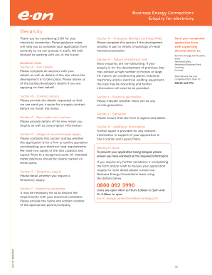 Enquiry for electricity