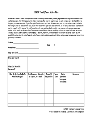 Youth Team Action Plan