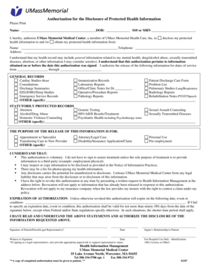 Authorization for Disclosure of Protected Health Information