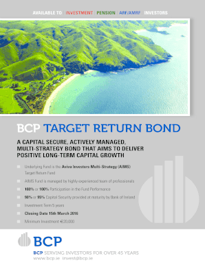 BCP Target Return Bond Application Form