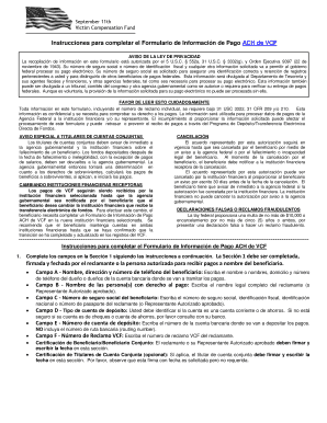 Formulario de Información de Pago ACH de VCF