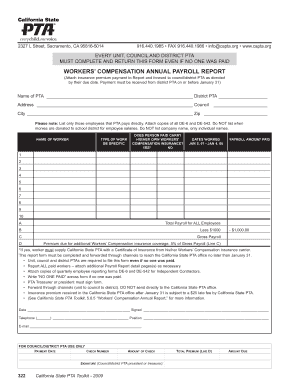 California Workers' Compensation Annual Payroll Report