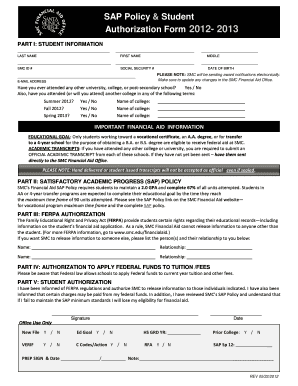 SAP Policy Authorization Form