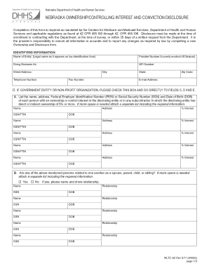 Nebraska Ownership Disclosure Form