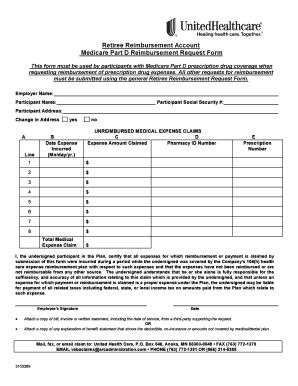 Medicare Part D Reimbursement Request Form
