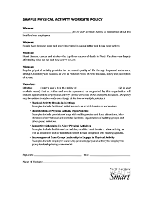 Worksite Physical Activity Policy