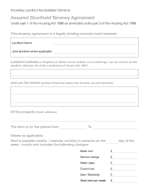 Assured Shorthold Tenancy Agreement
