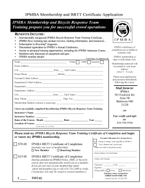 IPMBA Membership and BRTT Certificate Application