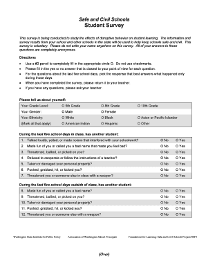 Safe and Civil Schools Student Survey