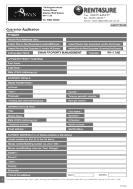 UK Tenant Guarantor Application Form