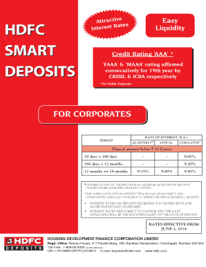 HDFC Smart Deposits Application Form