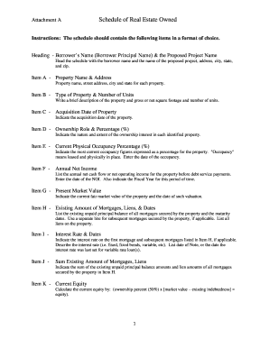 Schedule of Real Estate Owned