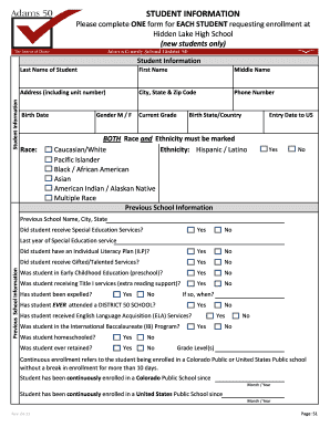 Student Enrollment Form