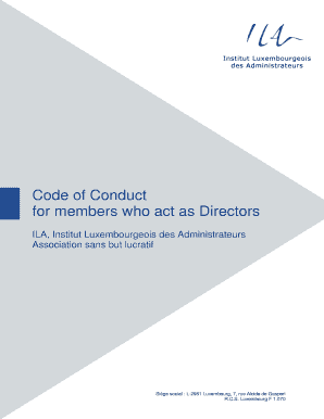 Code of Conduct for members who act as Directors -
