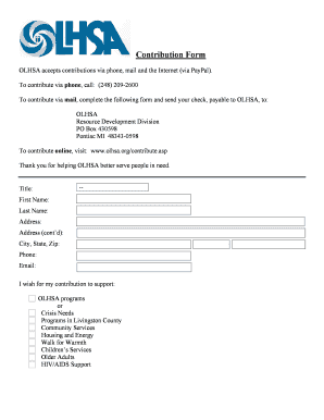 OLHSA Contribution Form