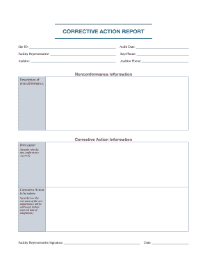 Corrective Action Report