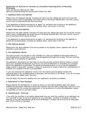 Application for Removal or Variation of Planning Condition