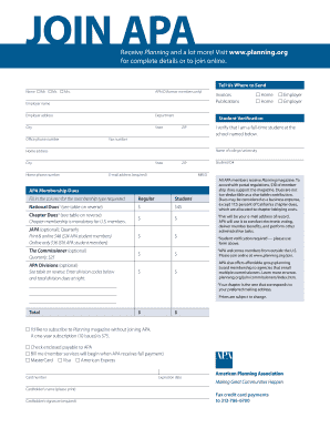 APA Membership Application Form