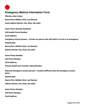 Emergency Medical Information Form