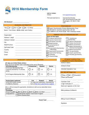 Geochemical Society Membership Form