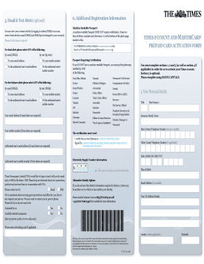 Prepaid Card Activation Form