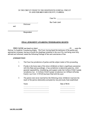 Final Judgment Awarding Timesharing Rights