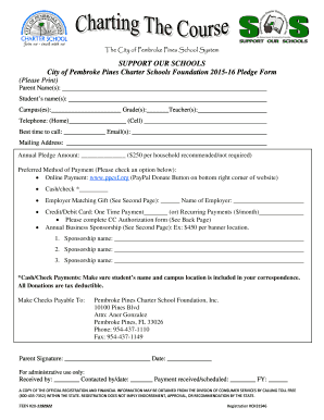 Pembroke Pines School System Pledge Form