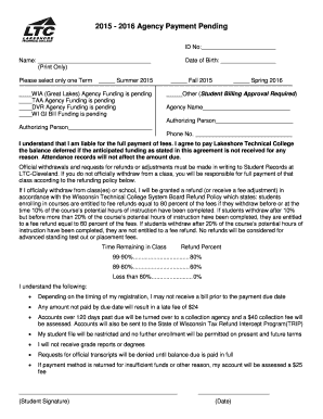 Agency Payment Pending Form
