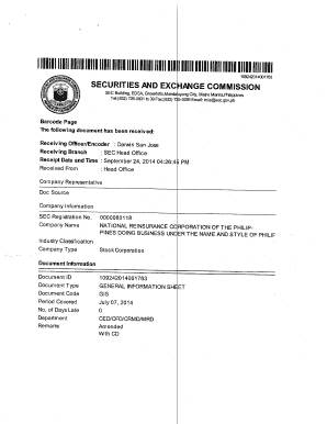 Amended General Information Sheet