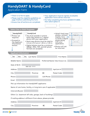 HandyDART & HandyCard Application Form