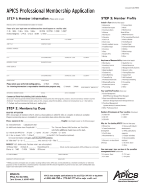 APICS Professional Membership Application