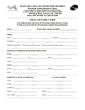Child and Family Form
